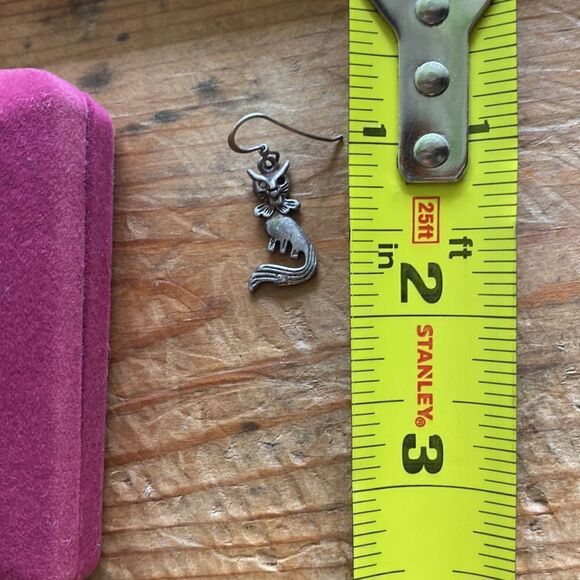💛 Vintage 925 Fox Dangle Earrings - Picture 4 of 4